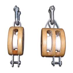 WOODEN BLOCKS FOR ROPES