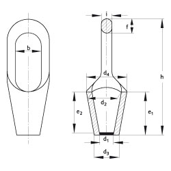 CLOSED SPELTER SOCKETS ACCORDING TO DIN 83313